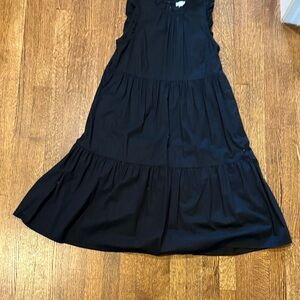 J. Crew Black Sleeveless Tiered Dress
